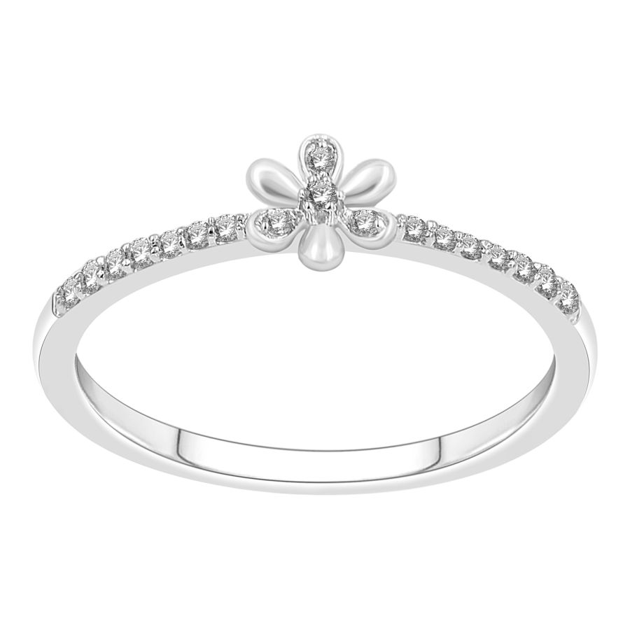 LADIES RING 0.10CT ROUND DIAMOND 10K WHITE GOLD 1 LADIES RING 0.10CT ROUND DIAMOND 10K WHITE GOLD - Image 1