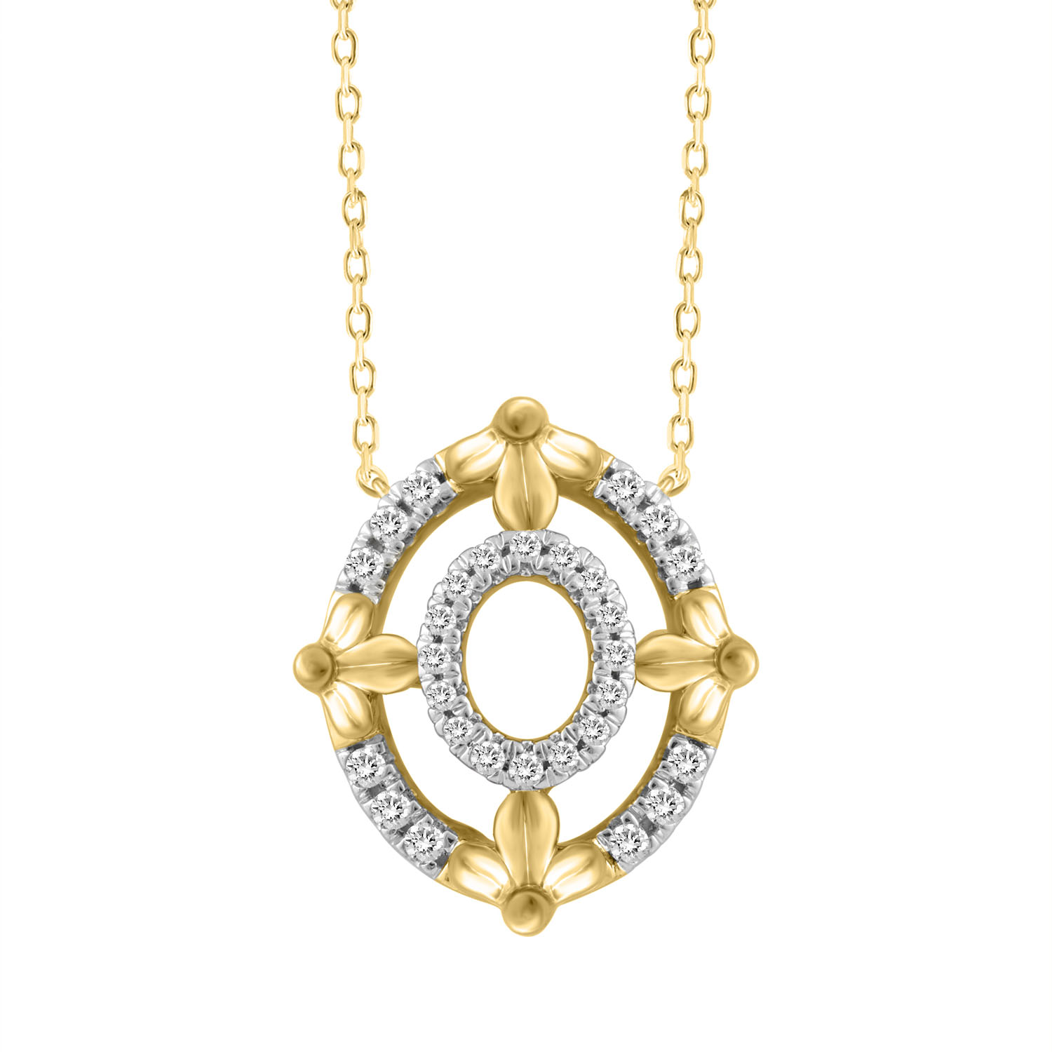 LADIES NECKLACE 0.16CT ROUND DIAMOND 10K YELLOW GOLD 1 LADIES NECKLACE 0.16CT ROUND DIAMOND 10K YELLOW GOLD - Image 1