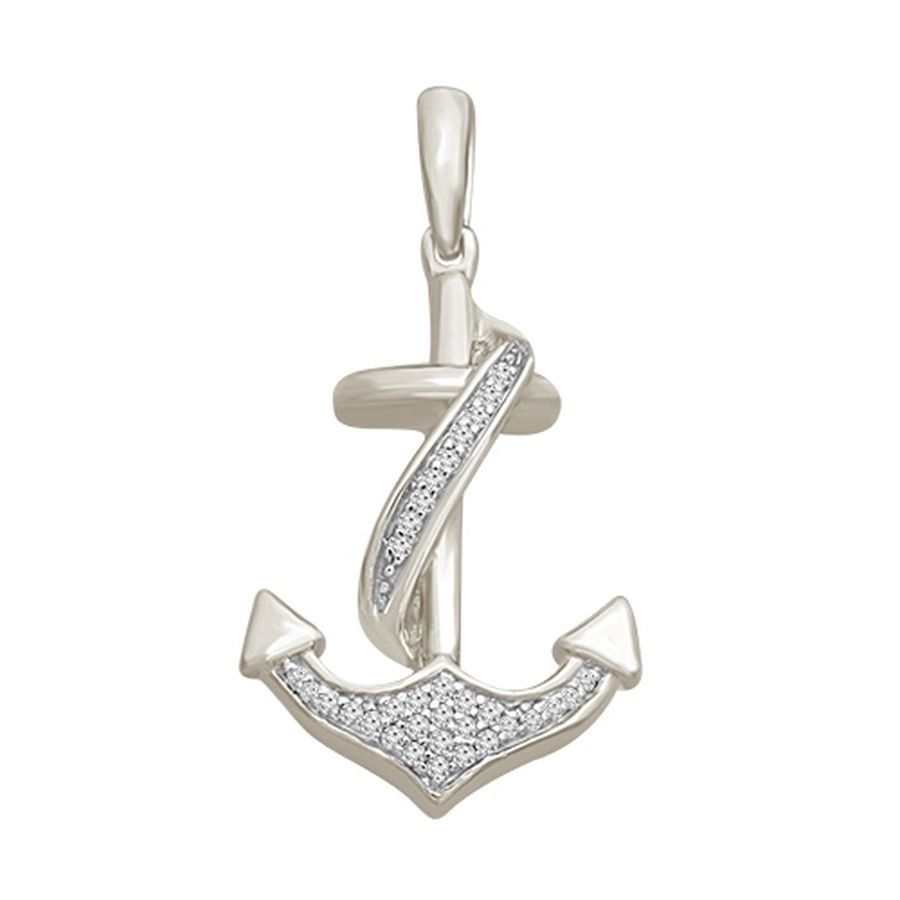 LADIES PENDANT WITH CHAIN 0.05CT ROUND DIAMOND 10K WHITE GOLD 1 LADIES PENDANT WITH CHAIN 0.05CT ROUND DIAMOND 10K WHITE GOLD - Image 1