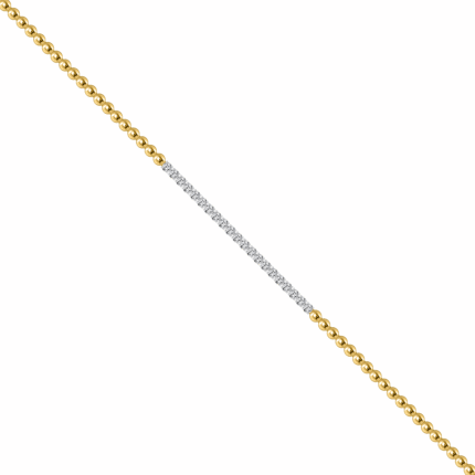 LADIES BRACELET 1.00CT ROUND DIAMOND 14K YELLOW GOLD