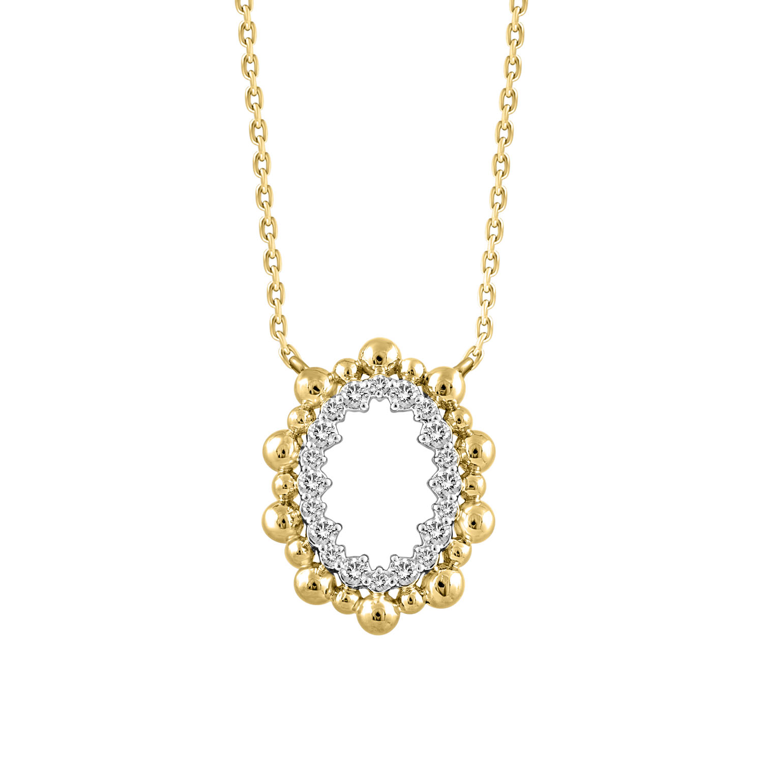 LADIES NECKLACE 0.16CT ROUND DIAMOND 10K YELLOW GOLD 1 LADIES NECKLACE 0.16CT ROUND DIAMOND 10K YELLOW GOLD - Image 1