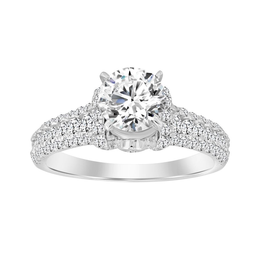 LADIES RING 0.70CT ROUND DIAMOND 14K WHITE GOLD 1 LADIES RING 0.70CT ROUND DIAMOND 14K WHITE GOLD - Image 1