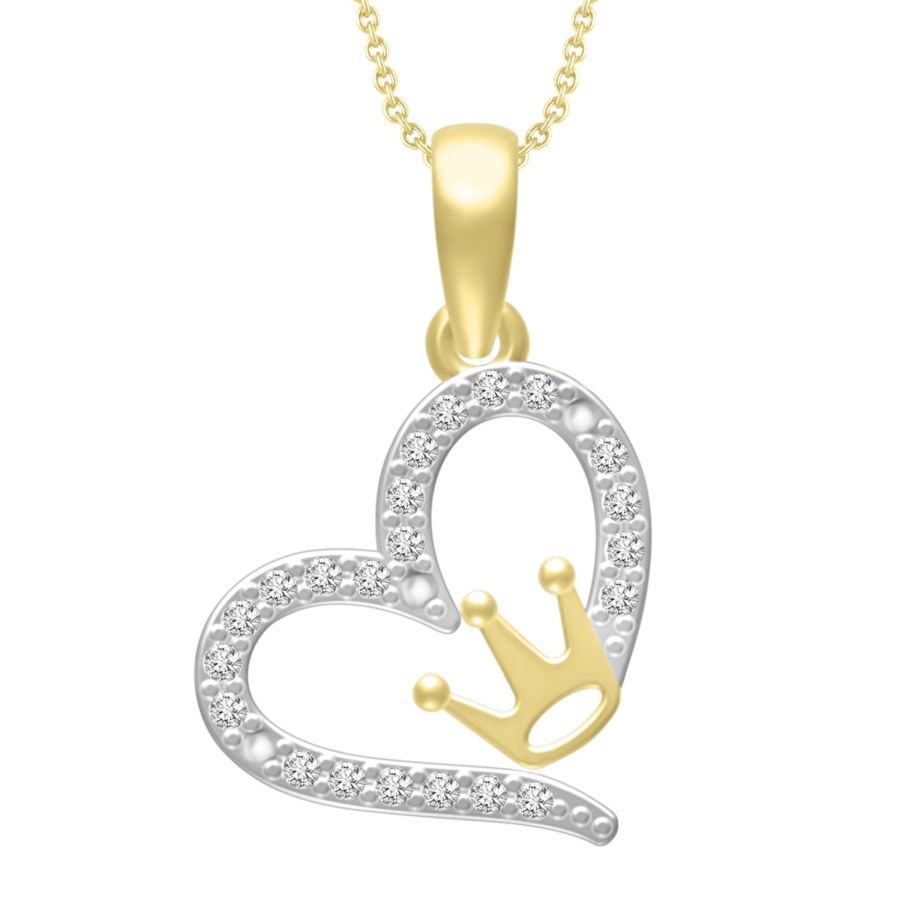 LADIES PENDANT WITH CHAIN 0.10CT ROUND DIAMOND 10K YELLOW GOLD 1 LADIES PENDANT WITH CHAIN 0.10CT ROUND DIAMOND 10K YELLOW GOLD - Image 1