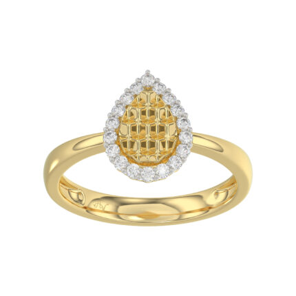 LADIES RING 0.20CT ROUND DIAMOND 10K YELLOW GOLD