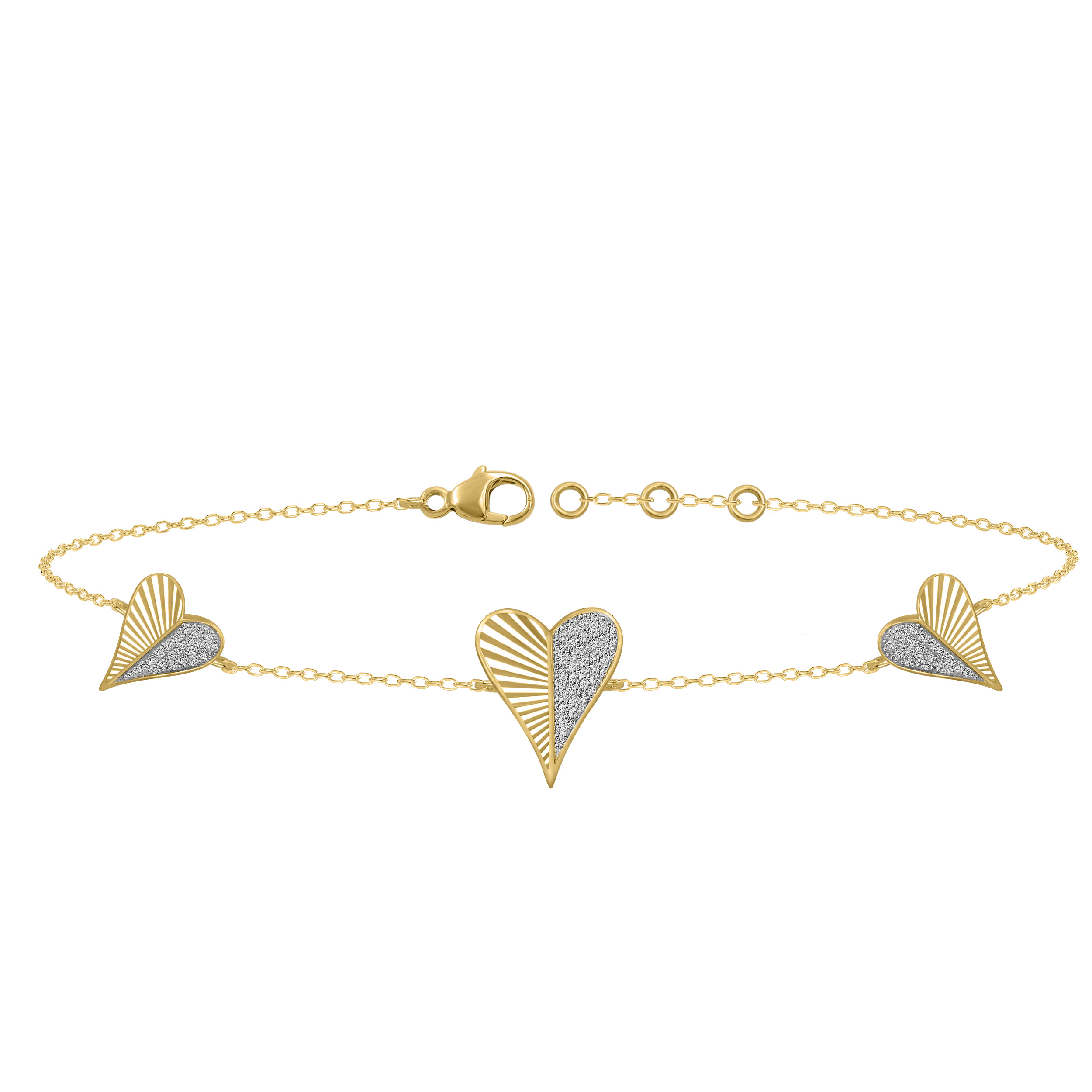 LADIES BRACELET 0.25CT ROUND DIAMOND 10K YELLOW GOLD 1 LADIES BRACELET 0.25CT ROUND DIAMOND 10K YELLOW GOLD - Image 1