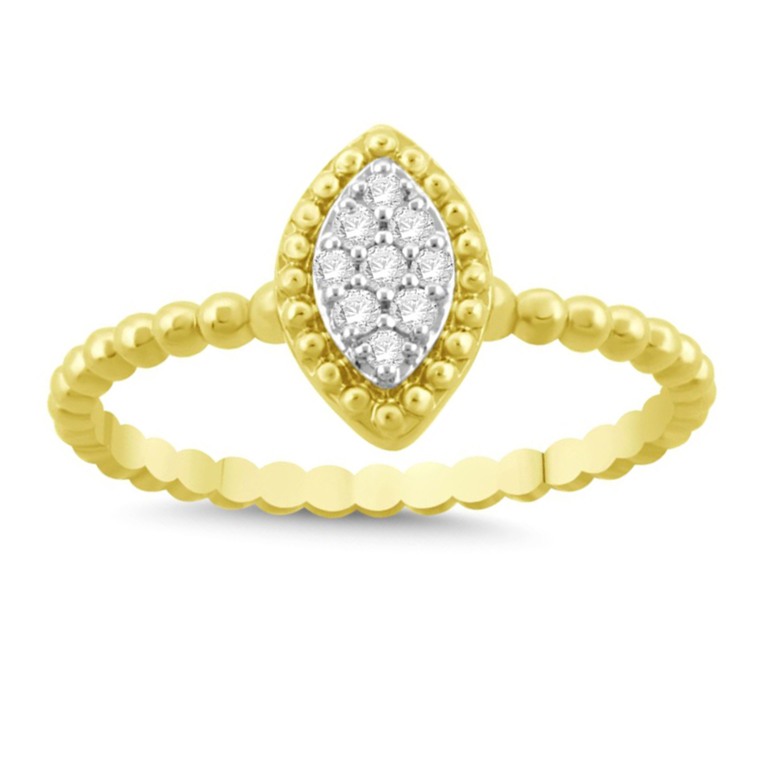Elegant 10K Yellow Gold 0.10CT Round Diamond Halo Ring For Women 1 Elegant 10K Yellow Gold 0.10CT Round Diamond Halo Ring For Women - Image 1