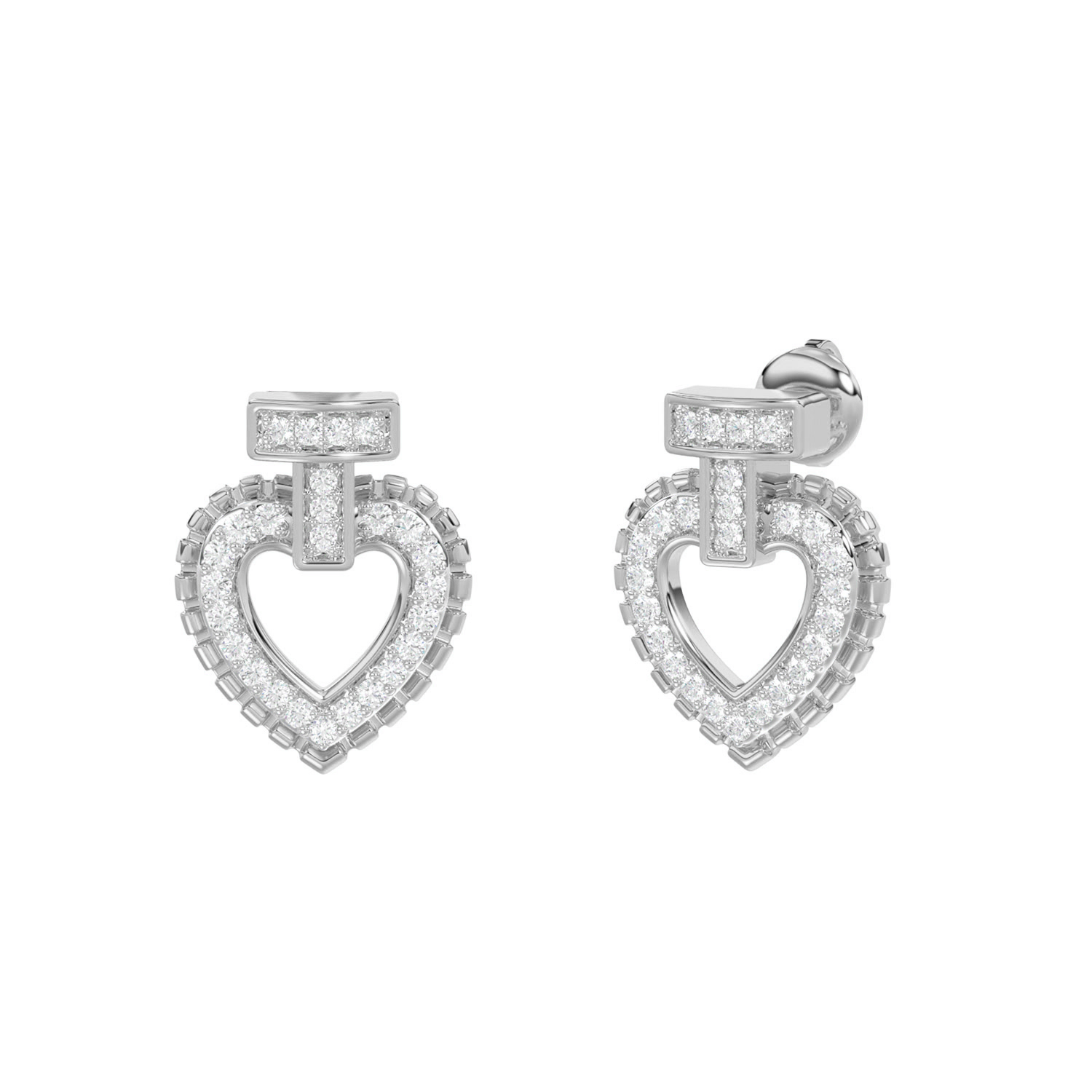 LADIES EARRINGS 0.15CT ROUND DIAMOND 10K WHITE GOLD 1 LADIES EARRINGS 0.15CT ROUND DIAMOND 10K WHITE GOLD - Image 1