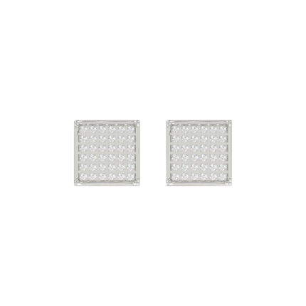 Sterling Silver White 0.25CT Round Diamond Yuva Square Cluster Earrings Women�S Fine Jewelry