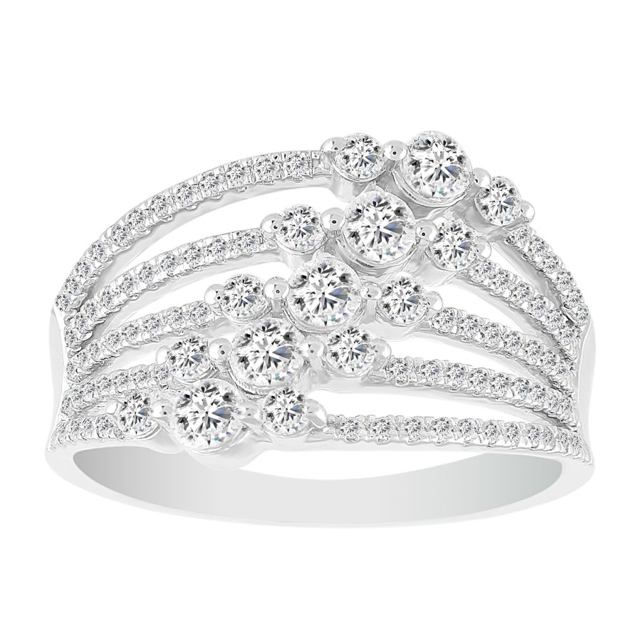 LADIES BAND 1.00CT ROUND DIAMOND 14K WHITE GOLD 1 LADIES BAND 1.00CT ROUND DIAMOND 14K WHITE GOLD - Image 1