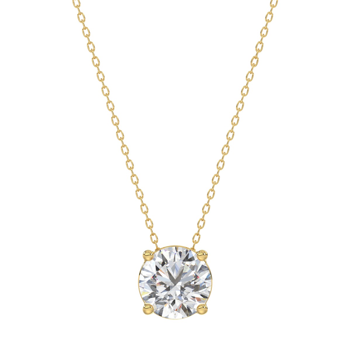 14K YELLOW GOLD 1.00CT ROUND DIAMOND LADIES SOLITAIRE PENDANT WITH UNDER-PASS CHAIN (CENTER STONE ROUND DIAMOND 1CT) 1 14K YELLOW GOLD 1.00CT ROUND DIAMOND LADIES SOLITAIRE PENDANT WITH UNDER-PASS CHAIN (CENTER STONE ROUND DIAMOND 1CT) - Image 1