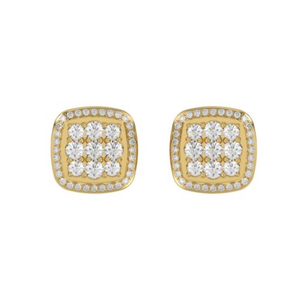 10K YELLOW GOLD 3/4CT ROUND DIAMOND LADIES EARRINGS