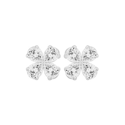 LADIES EARRINGS 1 1/3CT PEAR DIAMOND 14K WHITE GOLD