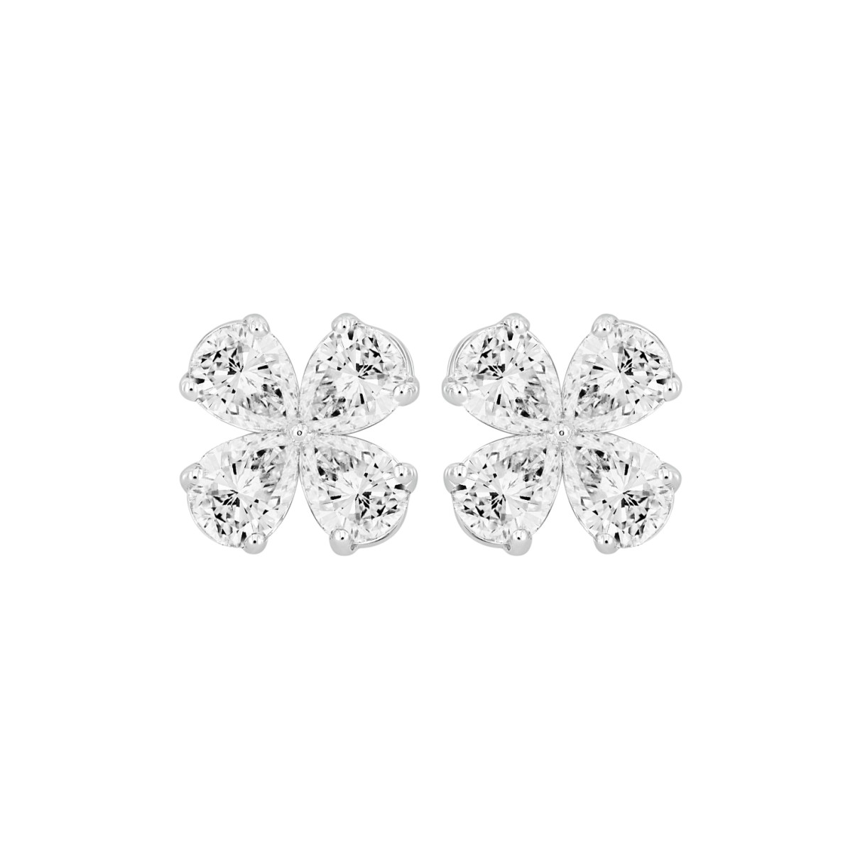 LADIES EARRINGS 1 1/3CT PEAR DIAMOND 14K WHITE GOLD 1 LADIES EARRINGS 1 1/3CT PEAR DIAMOND 14K WHITE GOLD - Image 1
