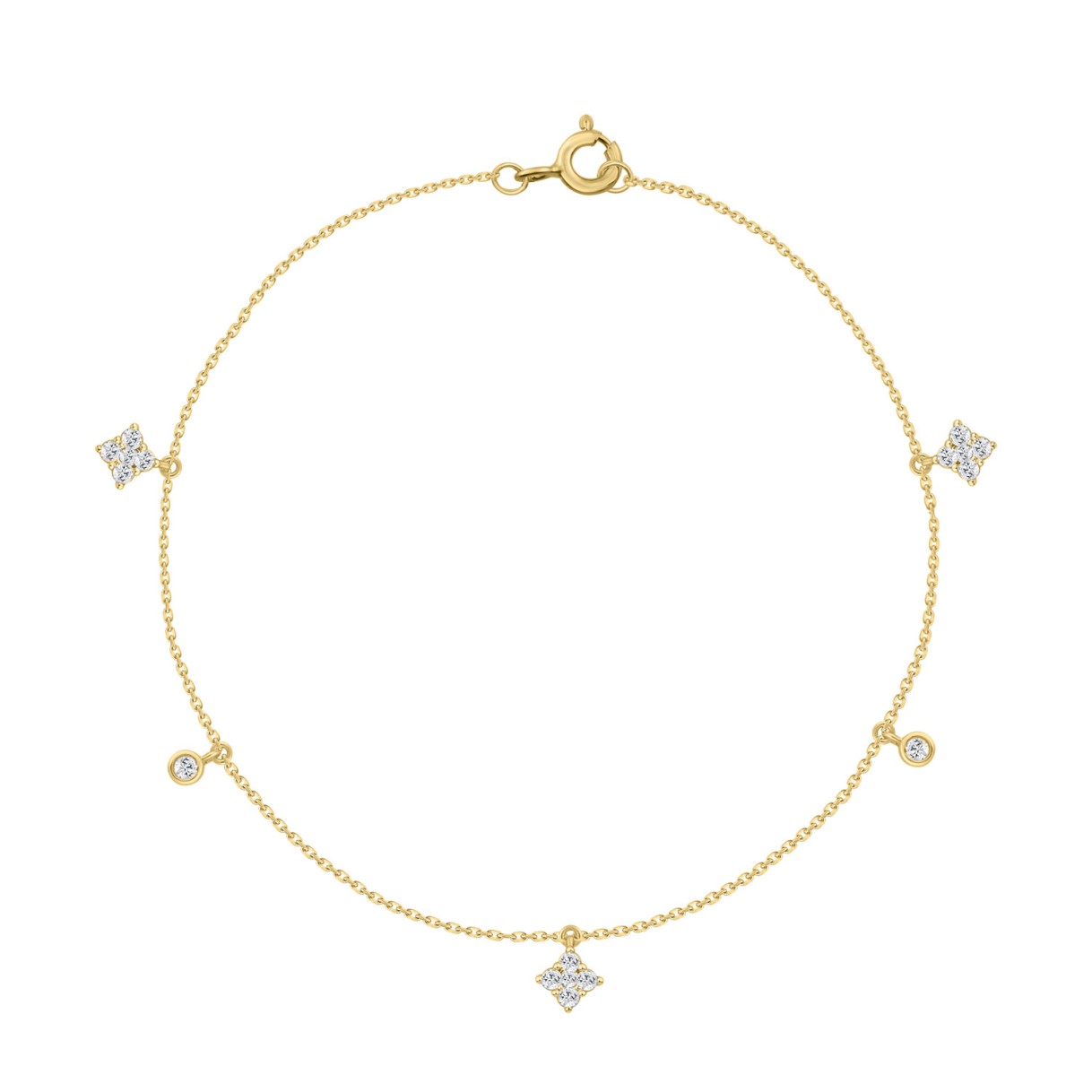 10K Yellow Gold 1/3Ct Round Diamond Bracelet For Ladies Elegant Luxury Jewelry 1 10K Yellow Gold 1/3Ct Round Diamond Bracelet For Ladies Elegant Luxury Jewelry - Image 1