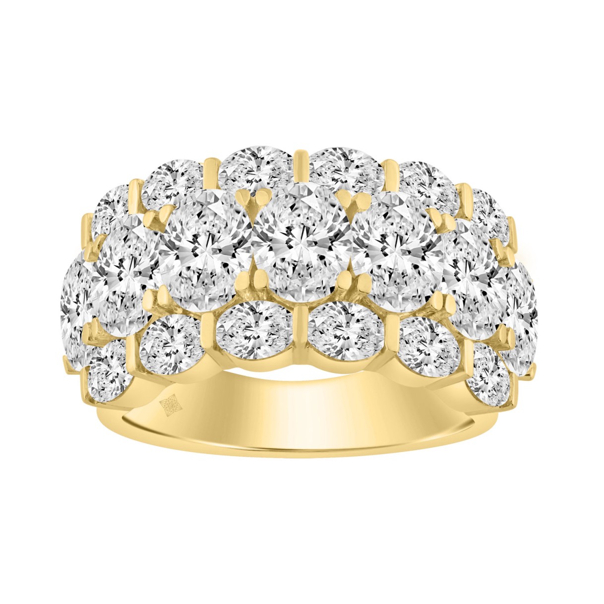 14K Yellow Gold 5 1/3Ct Oval Diamond Cluster Ring For Women Luxury Statement Fashion Ring (Color F-G -Clarity Vs1/Vs2) 1 14K Yellow Gold 5 1/3Ct Oval Diamond Cluster Ring For Women Luxury Statement Fashion Ring (Color F-G -Clarity Vs1/Vs2) - Image 1