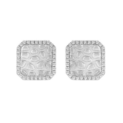 0.16 Ct Round Diamond Halo Earrings For Women Sterling Silver Stylish Jewelry Gift