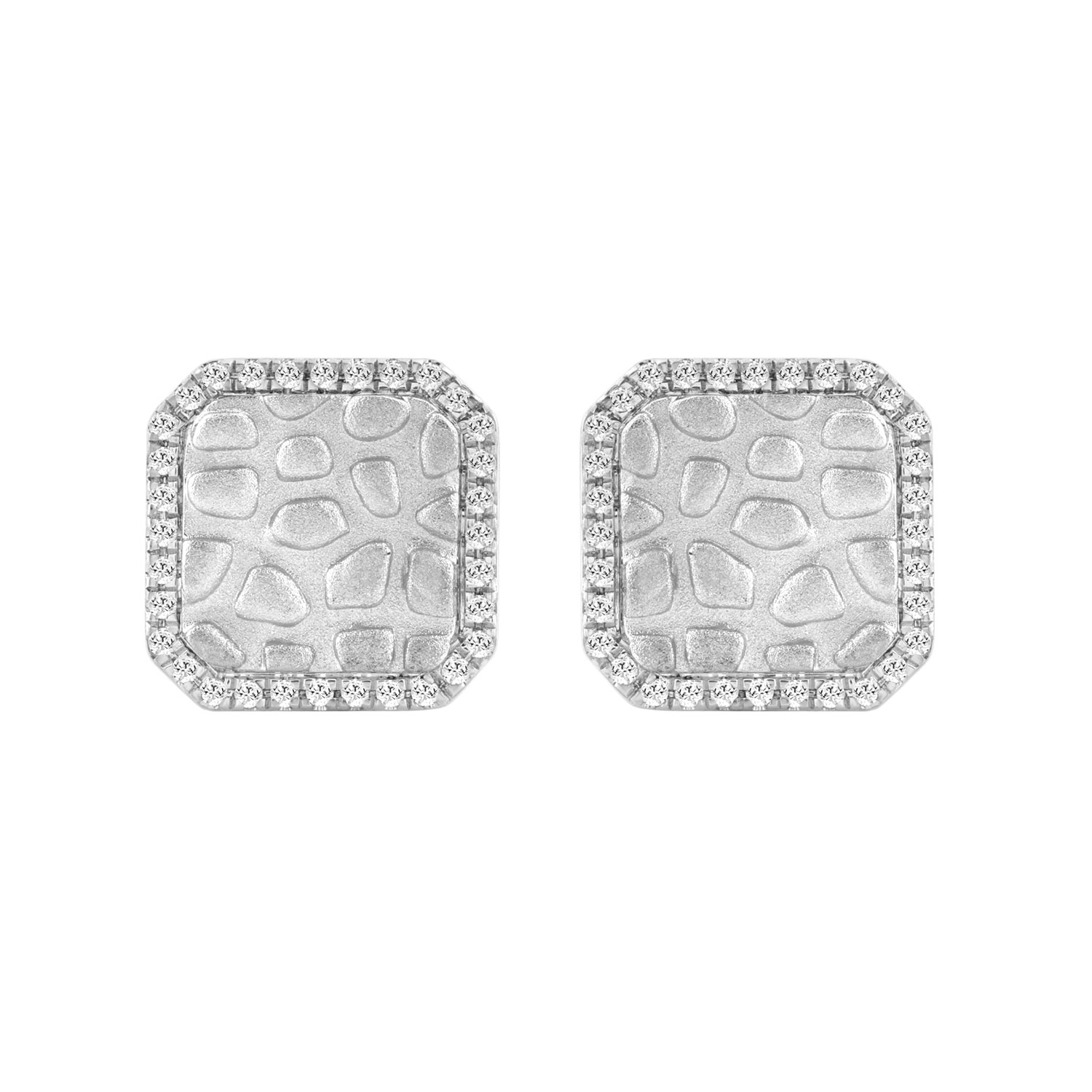 0.16 Ct Round Diamond Halo Earrings For Women Sterling Silver Stylish Jewelry Gift 1 0.16 Ct Round Diamond Halo Earrings For Women Sterling Silver Stylish Jewelry Gift - Image 1