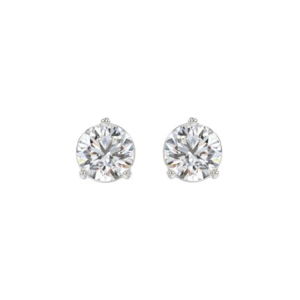 14K WHITE GOLD 3CT ROUND DIAMOND LADIES SOLITAIRE EARRINGS (CENTER STONE ROUND DIAMOND 1 1/2CT)