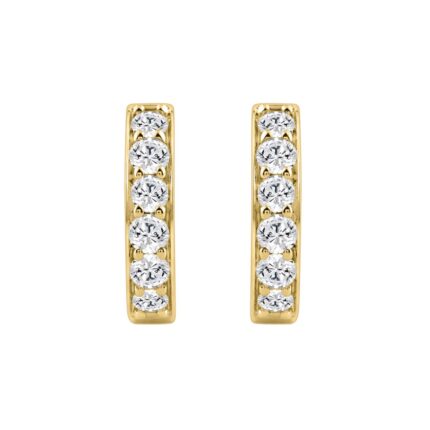 10K YELLOW GOLD 1.00CT ROUND DIAMOND LADIES HOOP EARRING