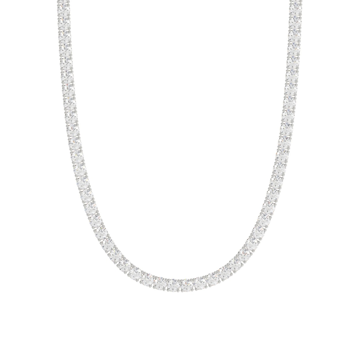 14K WHITE GOLD 6 7/8CT 16" ROUND DIAMOND LADIES TENNIS NECKLACE 1 14K WHITE GOLD 6 7/8CT 16" ROUND DIAMOND LADIES TENNIS NECKLACE - Image 1