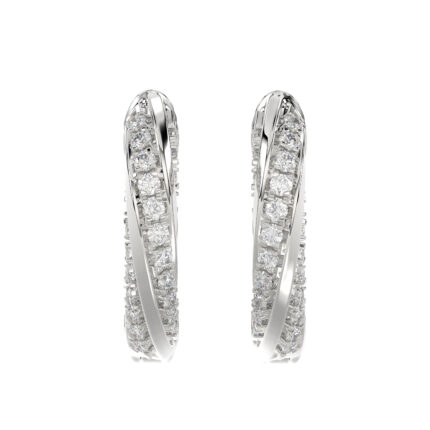 Elegant 10K White Gold Hoop Earrings Featuring 0.25Ct Round Diamonds With Brilliant Sparkle And Timeless Design. Perfect For Everyday Wear, Gifts, Ann
