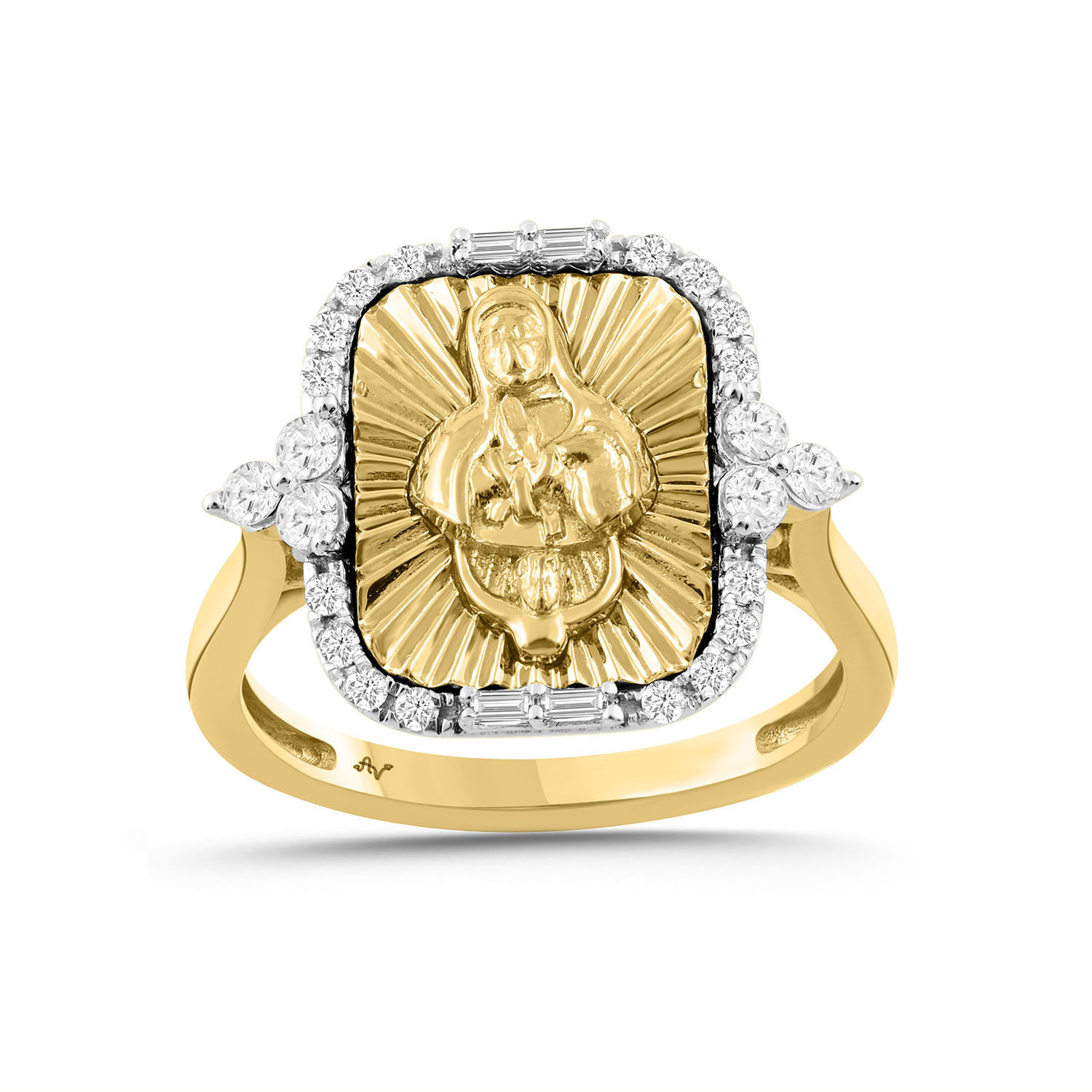 LADIES RING 0.33CT ROUND/BAGUETTE DIAMOND 10K YELLOW GOLD 1 LADIES RING 0.33CT ROUND/BAGUETTE DIAMOND 10K YELLOW GOLD - Image 1
