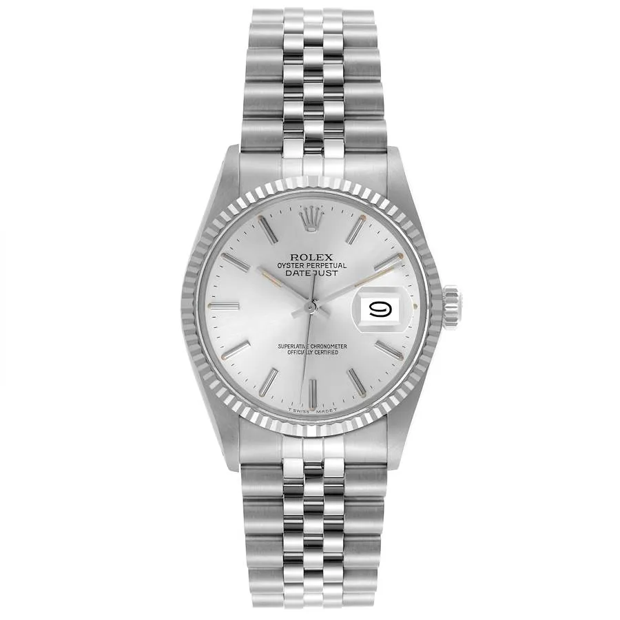 Rolex Datejust Silver Dial on D-Link Jubilee Bracelet Ref 16014 1 Rolex Datejust Silver Dial on D-Link Jubilee Bracelet Ref 16014 - Image 1