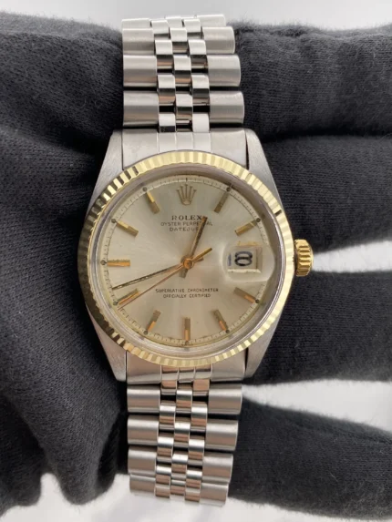 Rolex Datejust Silver Stick / Has Spots Dial on D-Link Jubilee Bracelet Steel Ref 1601