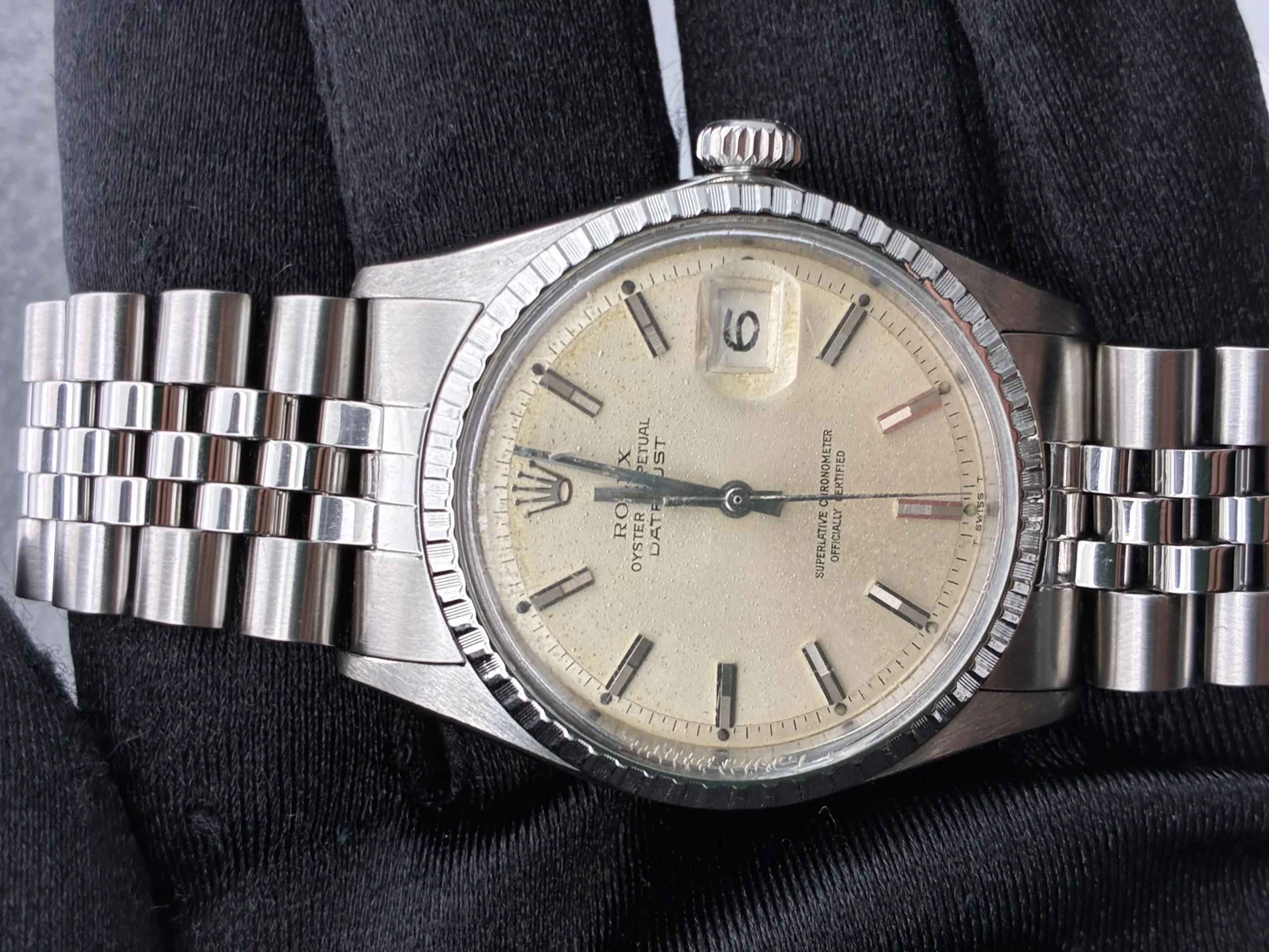 Rolex Datejust Silver Stick / Has Spots Dial on Jubilee Ref 1603 1 Rolex Datejust Silver Stick / Has Spots Dial on Jubilee Ref 1603 - Image 1