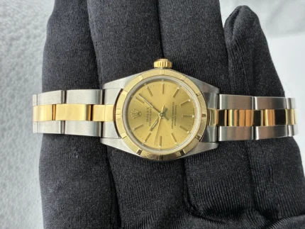 Rolex Oyster Perpetual Champagne Stick Dial on Oyster Bracelet Ref 76233