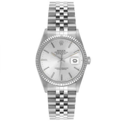 Rolex Datejust Silver Dial on D-Link Jubilee Bracelet Ref 16014 with Papers