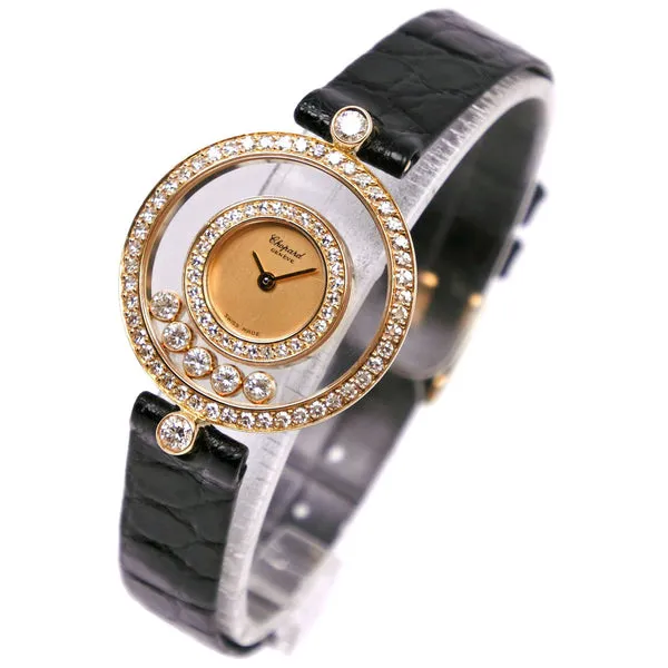 Chopard Happy Diamond Champagne Dial on Leather Ref 20/3957 1 Chopard Happy Diamond Champagne Dial on Leather Ref 20/3957 - Image 1