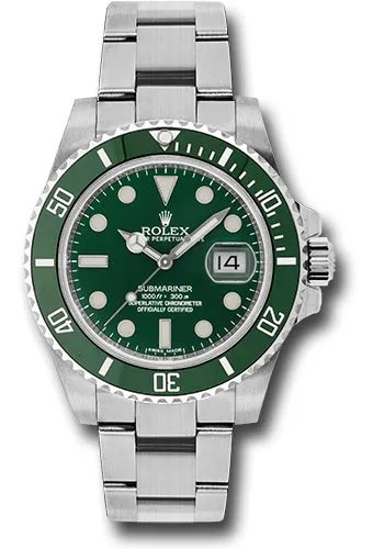 Rolex Submariner Green Dial on Oyster Ref 116610LV with New Style Card (White) 2017