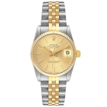 Rolex Datejust Champagne Stick Dial on D-Link Jubilee Bracelet Ref 68273