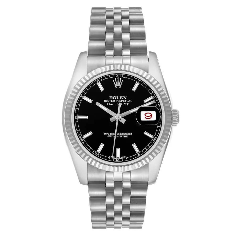Rolex Datejust Black Dial on Jubilee Ref 16234 1 Rolex Datejust Black Dial on Jubilee Ref 16234 - Image 1