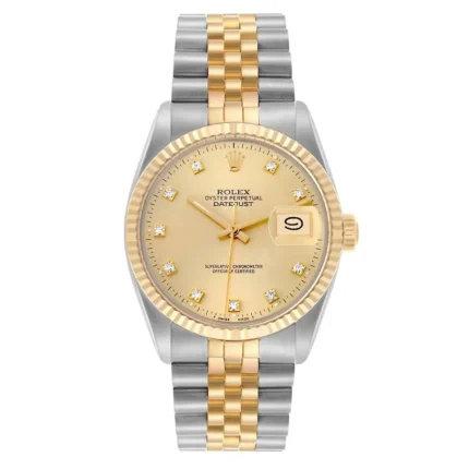 Rolex Datejust Champagne Diamond Factory Dial on D-Link Jubilee Ref 16013G