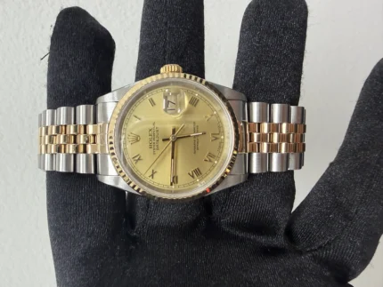 Rolex Datejust 36 Champagne Roman Dial on Jubilee Ref 16233