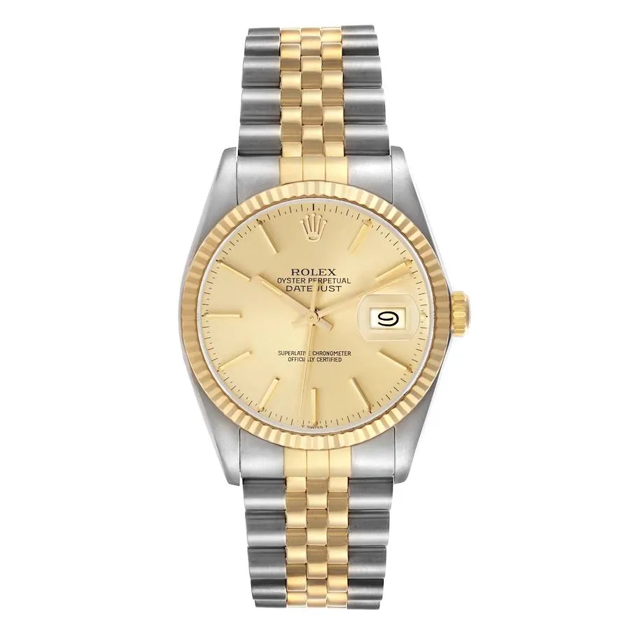 Rolex Datejust Champagne Stick Dial on D-Link Jubilee Ref 16013 1 Rolex Datejust Champagne Stick Dial on D-Link Jubilee Ref 16013 - Image 1