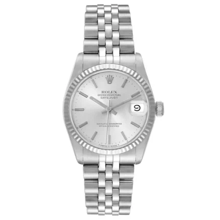 Rolex Datejust Silver Stick Dial on D-Link Jubilee Ref 68274 with Papers 1992