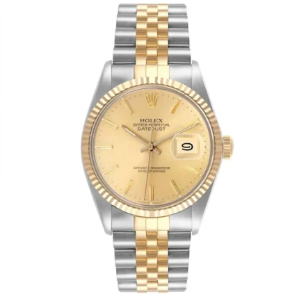 Rolex Datejust Champagne Stick Dial on D-Link Jubilee Ref 16013