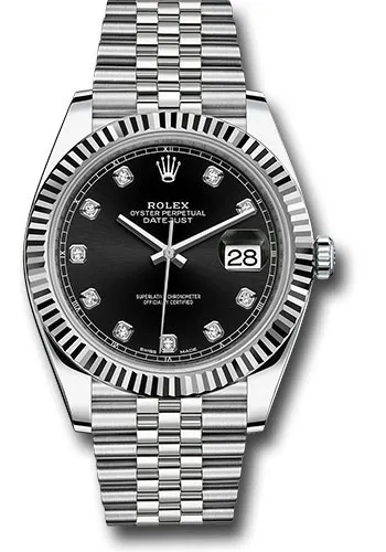 Rolex Datejust Black Diamond Dial on Jubilee Ref 126334 with New Style Card (green) 2021