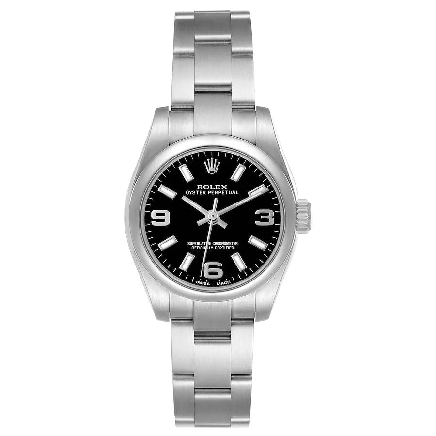Rolex Oyster Perpetual Black Dial on Oyster Ref 176200 with New Style Card (White) 2017 1 Rolex Oyster Perpetual Black Dial on Oyster Ref 176200 with New Style Card (White) 2017 - Image 1