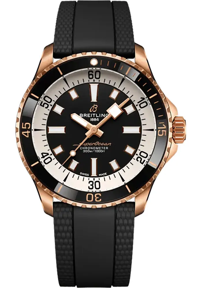 Breitling Superocean Automatic Black Dial on Rubber Strap Ref R17375211B1S1 with Card 2026 1 Breitling Superocean Automatic Black Dial on Rubber Strap Ref R17375211B1S1 with Card 2026 - Image 1