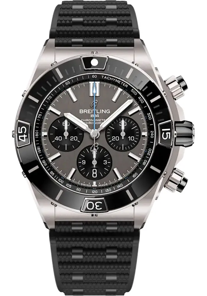 Breitling Super Chronomat B01 Anthracite Dial on Rubber Strap Ref EB0136251M1S1 with Card 2026 1 Breitling Super Chronomat B01 Anthracite Dial on Rubber Strap Ref EB0136251M1S1 with Card 2026 - Image 1