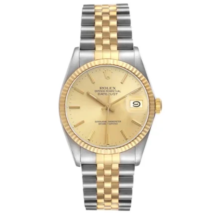 Rolex Datejust Champagne Stick Dial on D-Link Jubilee Ref 16233 with Papers 1992