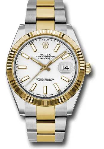 Rolex Datejust 41 White Index Dial on Oyster Ref 126333 with New Style Card (White) 2016