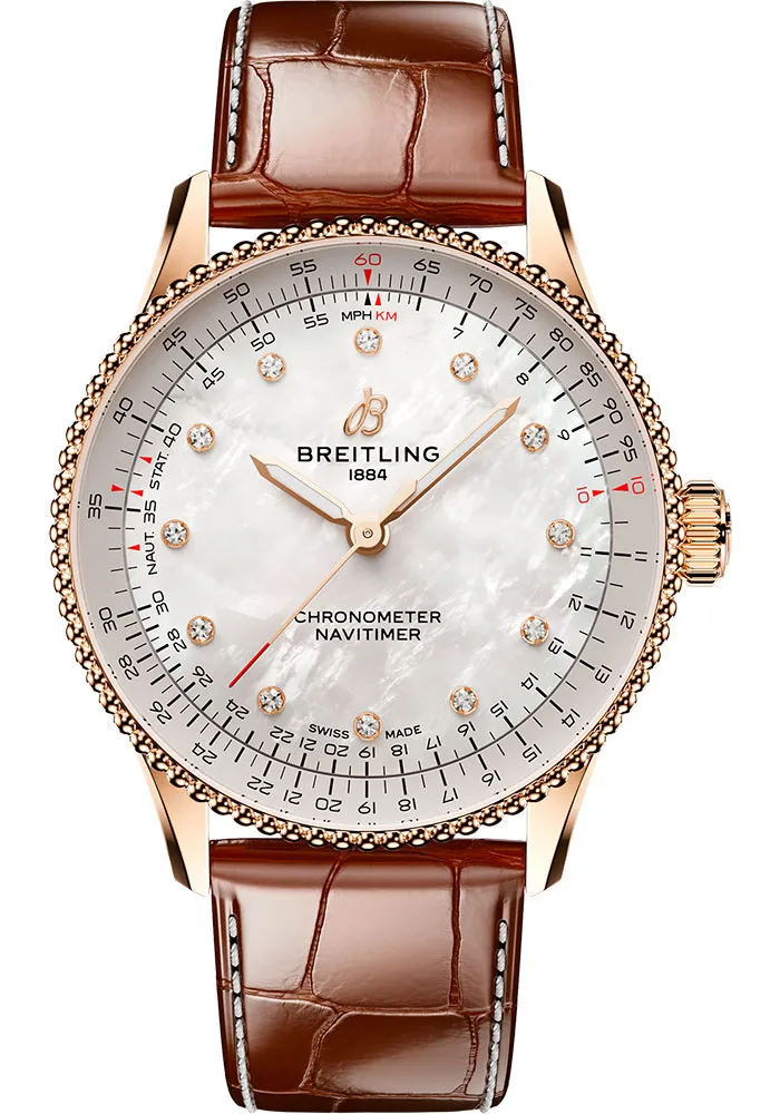 Breitling Navitimer Automatic MOP Dial on Leather Strap Ref R17327211A1P1 with Card 2025 1 Breitling Navitimer Automatic MOP Dial on Leather Strap Ref R17327211A1P1 with Card 2025 - Image 1