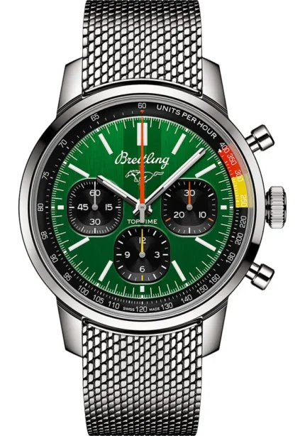 Breitling Top Time B01 B&P Green Dial on Bracelet Ref AB01762A1L1A1 with Card 2025