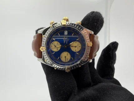 Breitling Chronomat Blue Dial on Leather Ref B13050.1