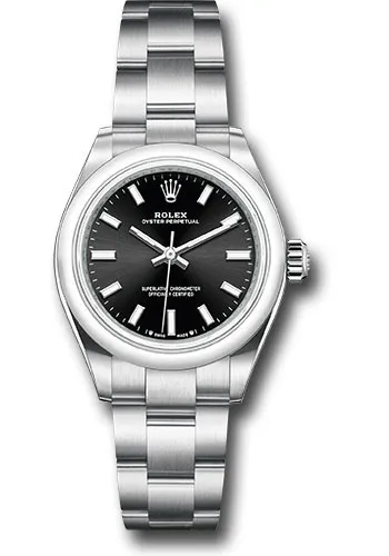 Rolex Oyster Perpetual Black Index Dial on Oyster Ref 276200 with New Style Card (green) 2024